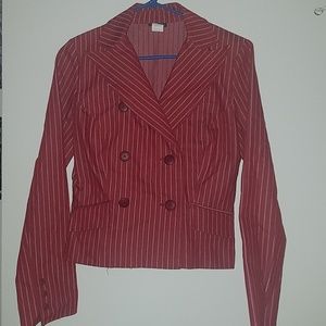 Red pinstripe jacket